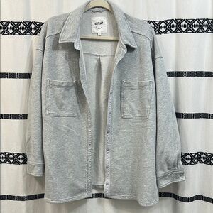 Aerie Light Gray Lumberjane Shacket